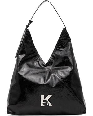 KARL LAGERFELD Logo-Plaque Shoulder Bag - Black
