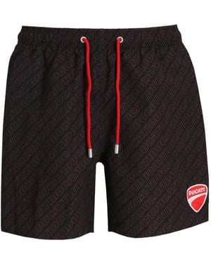 MC2 Saint Barth Logo-Print Swim Shorts - Black