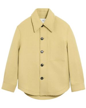 Ami Paris Button-Up Wool Jacket - Metallic