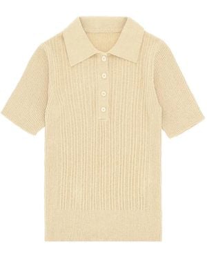 Fortela Camille Half-Button Polo Top - Natural
