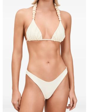 Devon Windsor Leni Beaded Bikini Top - Natural