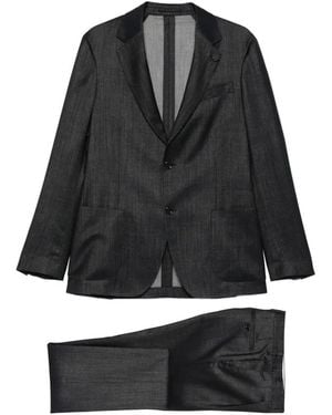 Lardini Flower-Pin Suit - Black