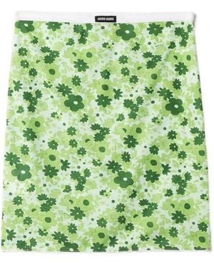 Miu Miu Stretch Fabric Midi Skirt - Green