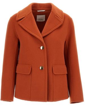 Max Mara Single-Breasted Wool Jacket - Orange