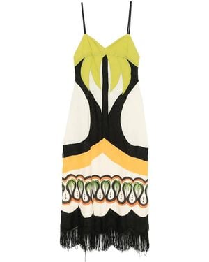FARM Rio Coconut Tree-print midi dress - Metálico
