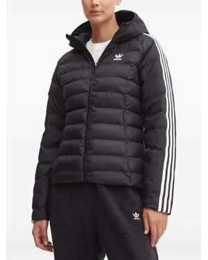 adidas Three-stripe Hooded Puffer Jacket - ブラック