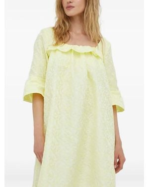 Résumé Robe Volantée À Fleurs - Jaune