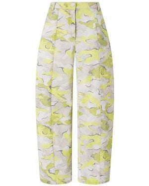Pinko Camouflage-Print Darted Pants - White