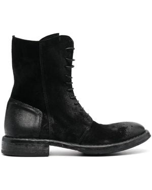 Moma Polacco Worn-Effect Leather Boots - Black