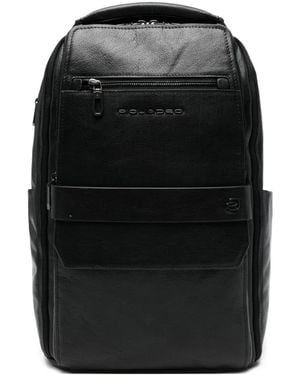 Piquadro Solm Leather Backpack - Black