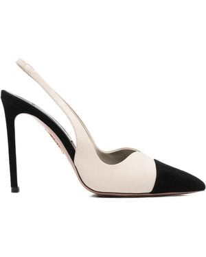 Aquazzura Gia Two-Tone Sling Court Shoes - Metallic