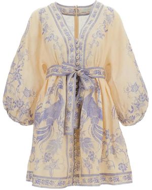 Zimmermann Indra Floral-Print Mini Dress - White