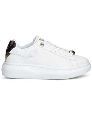 Guess Fireup Genuine Leather Trainers - White