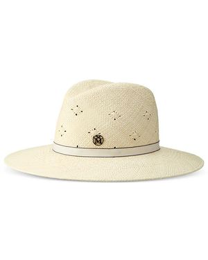 Maison Michel Zango Perforated Fedora Hat - Natural