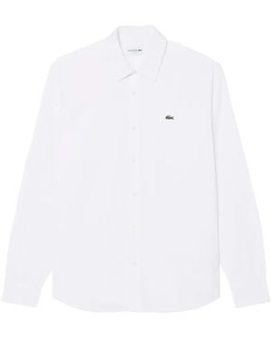 Lacoste Regular-Fit Pinpoint Shirt - White