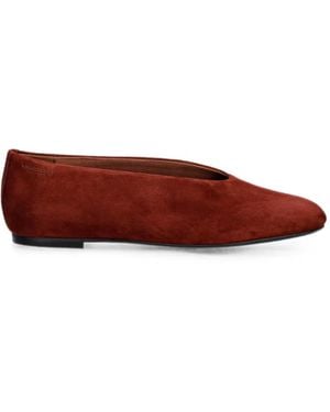 Vagabond Shoemakers Aleya Suede Almond-Toe Ballet Flats - Red