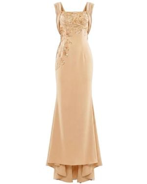 Saiid Kobeisy Sequin-Embellished Draped Maxi Dress - White