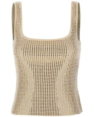 retroféte Marzia Embellished Knit Top - Natural