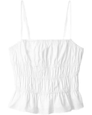 STAUD Ruffled-Hem Top - White