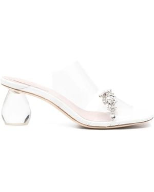Simone Rocha Embellished Perspex Heel Sandal - White