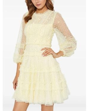 Needle & Thread Sequin-Embellished Mini Dress - Natural