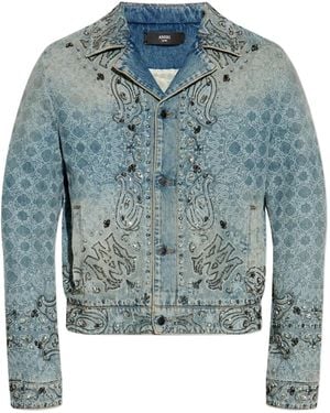 Amiri Embroidered Denim Jacket - Blue