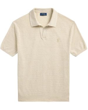 Polo Ralph Lauren Logo-Embroidered Knit Polo Shirt - Natural