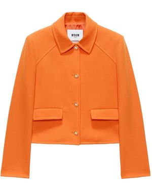 MSGM Cropped Fitted Jacket - Orange