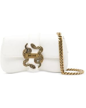 Just Cavalli Snake Chain Clutch Bag - White