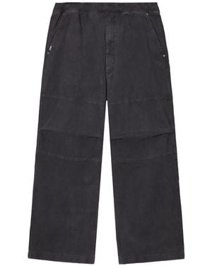 Izzue Corduroy Panelled Wide-Leg Trousers - Blue