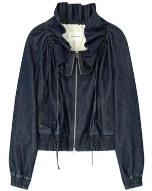 Dries Van Noten Ruffled Denim Jacket - Blue