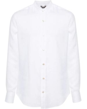 Eleventy Slub-Texture Linen Shirt - White