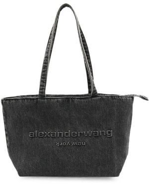 Alexander Wang Logo-Embossed Denim Tote Bag - Black