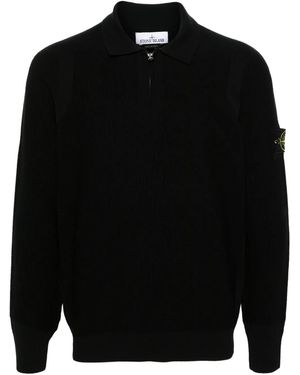 Stone Island Polo Con Applicazione Compass - Nero