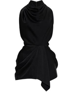 Givenchy Asymmetric Draped Blouse - Black
