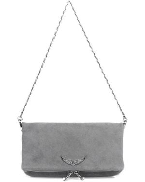 Zadig & Voltaire Rock Suede Clutch - Grey
