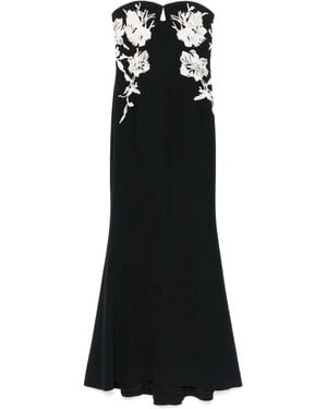 Elie Saab エンブロイダリー ドレス - ブラック