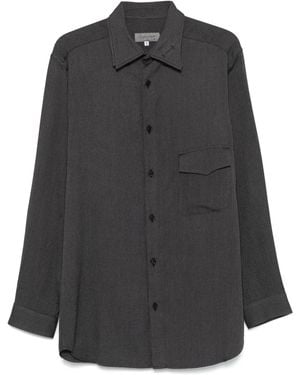 Yohji Yamamoto Herringbone-Pattern Shirt - Black