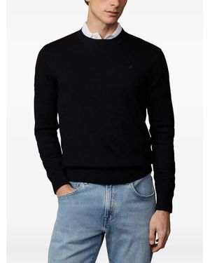 Hackett Embroidered Cotton-Knit Jumper - Black