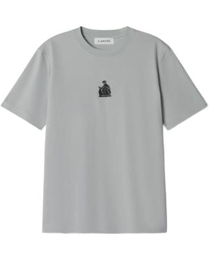 Lanvin Camiseta Con Bordado Mother And Child - Gris