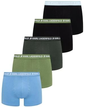KARL LAGERFELD Logo-Waistband Trunks (Set Of Five) - Green