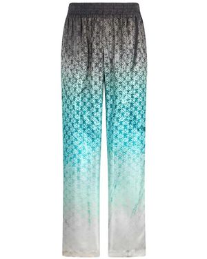 Roberto Cavalli Pantalon À Imprimé Monogrammé Et Effet De Dégradé - Blue