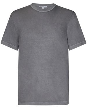 James Perse Camiseta Con Ribete De Canalé - Gris