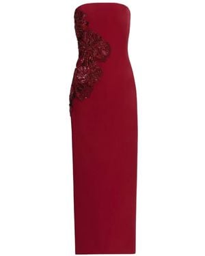 Elie Saab Strapless Maxi Dress - Red