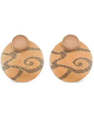 Giorgio Armani Ohrringe mit Scheibenmuster - Natur