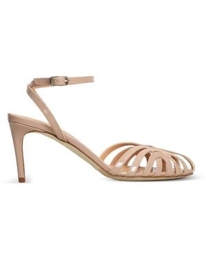The Seller Patent-Finish Caged Sandals - Metallic