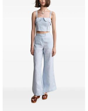 Hevron Alba Ladder-Stitch Top - Blue