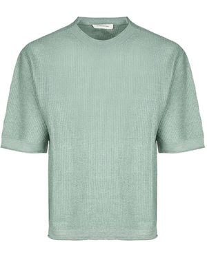 Atomo Factory Textured-Knit Short-Sleeve Top - Green