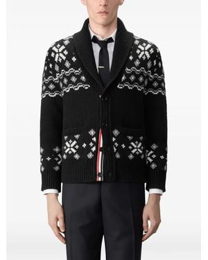 Thom Browne Cardigan Icelandic Fair Isle - Nero