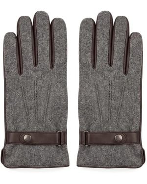 Peserico Guantes A Paneles Con Ribete De Cuero - Gris